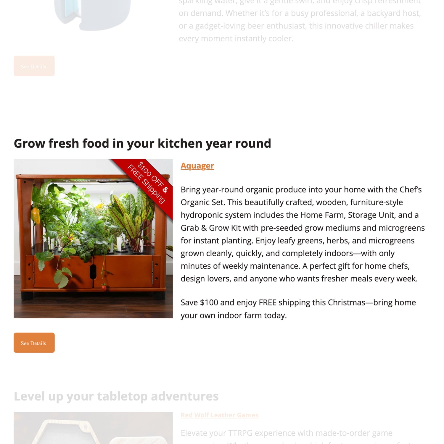 Aquager Hydroponic Home Farm featured in the 2025 mHUB Holiday Gift Guide