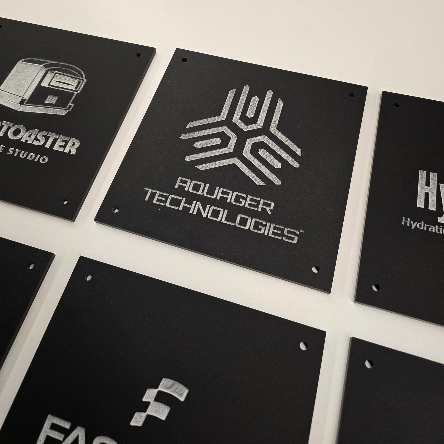 Aquager tile on the mHUB Member Wall in Chicago — celebrating six months of innovation