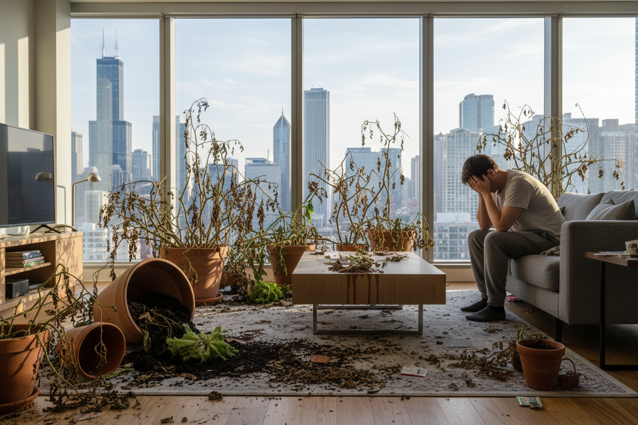 Dead plants in the apartment