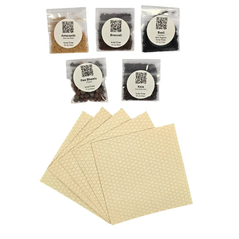Aquager Grab & Grow seed starter set with pre-seeded grow mediums and labels for indoor gardening