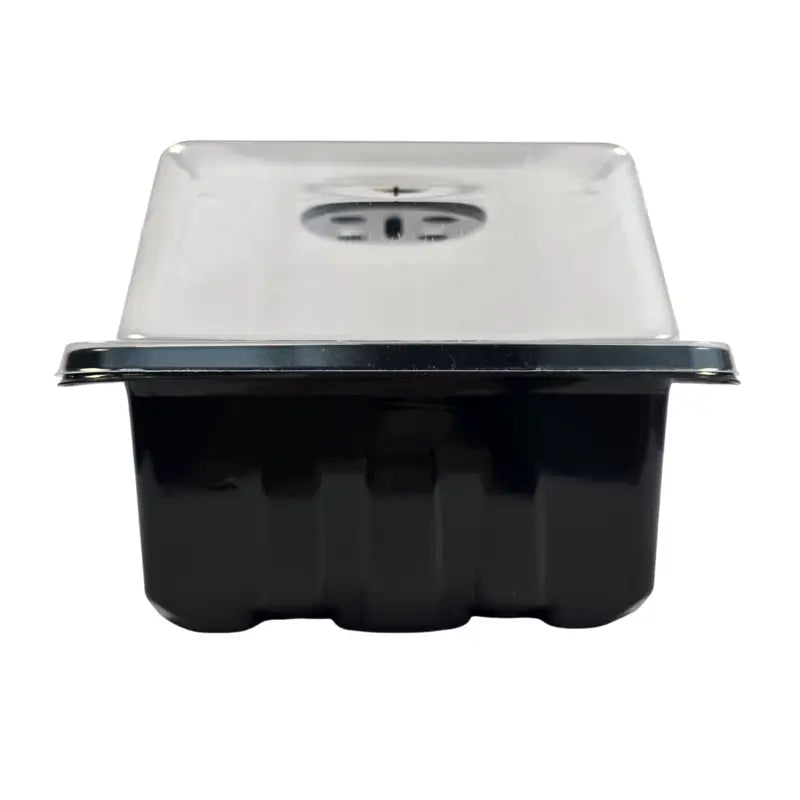 Microgreens Starter Kit by Aquager showing tray, dome lid, and seeds for indoor cultivation