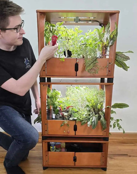 Harvesting plants from hydroponic home farm