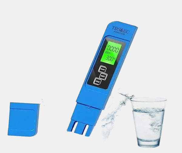 hydroponic PPM and EC meter measuring nutrient levels and water quality for indoor hydroponic systems