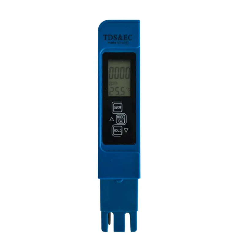 PPM EC TDS hydroponic meter measuring nutrient concentration in water sample