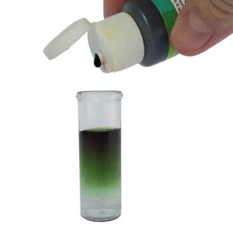 Aquager hydroponic pH control kit components: pH Up, pH Down, test indicator, and precision dropper