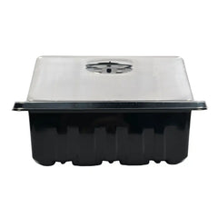 Aquager Microgreens Starter Kit components including grow mat, tray, and humidity dome