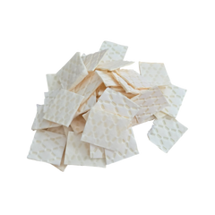 A loose pile of square hydroponic grow mats with a quilted diamond-stitch texture