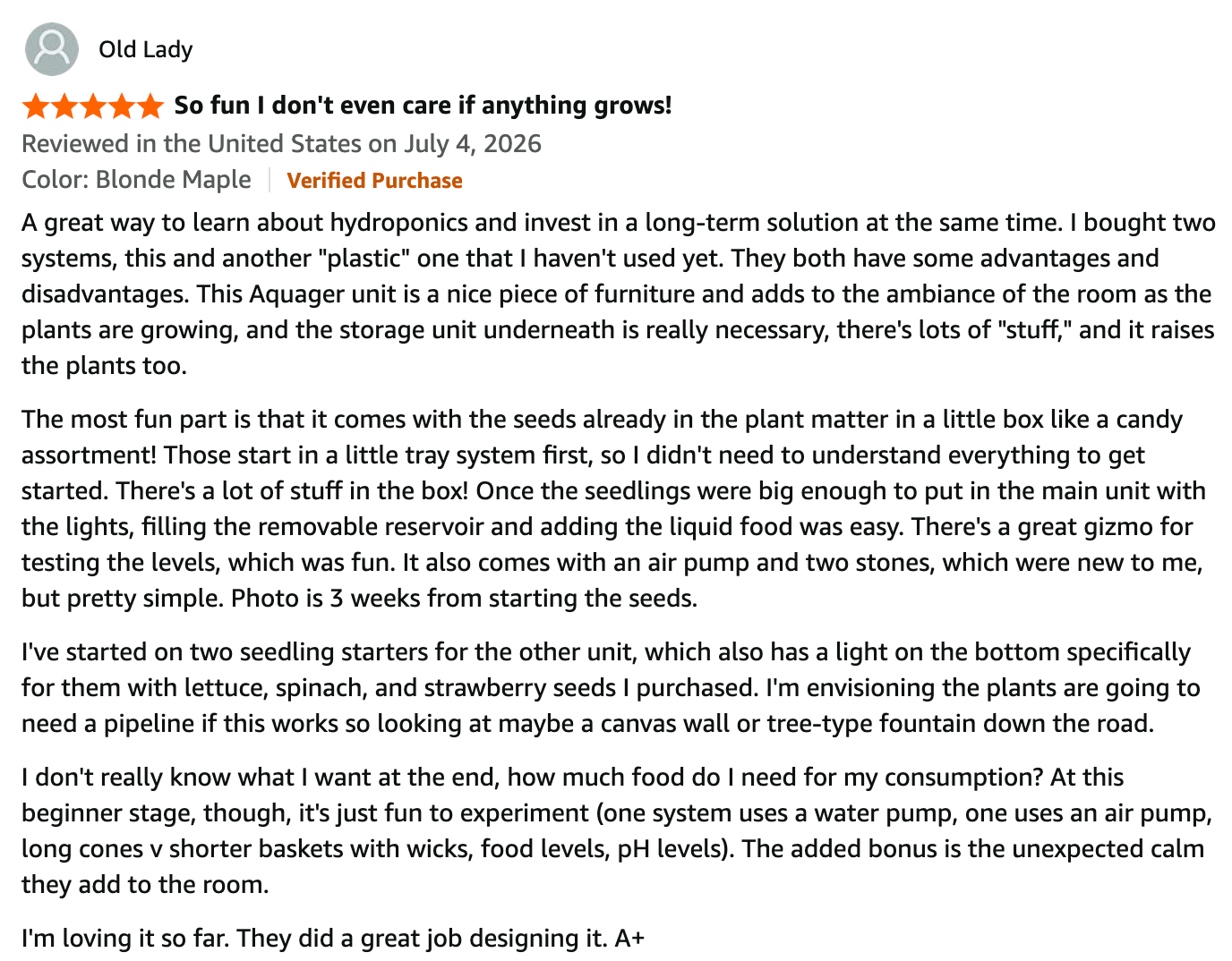 Amazon review