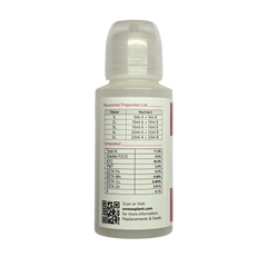 Awesome Plant Food A bottle label showing dosing chart and composition: Total N 11%, P2O5 9%, K2O 30%