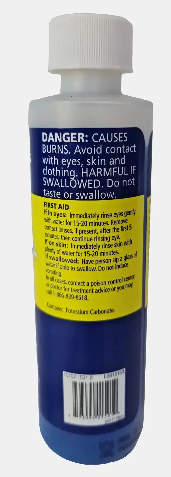 pH up solution safety and first aid information label for hydroponic and gardening use